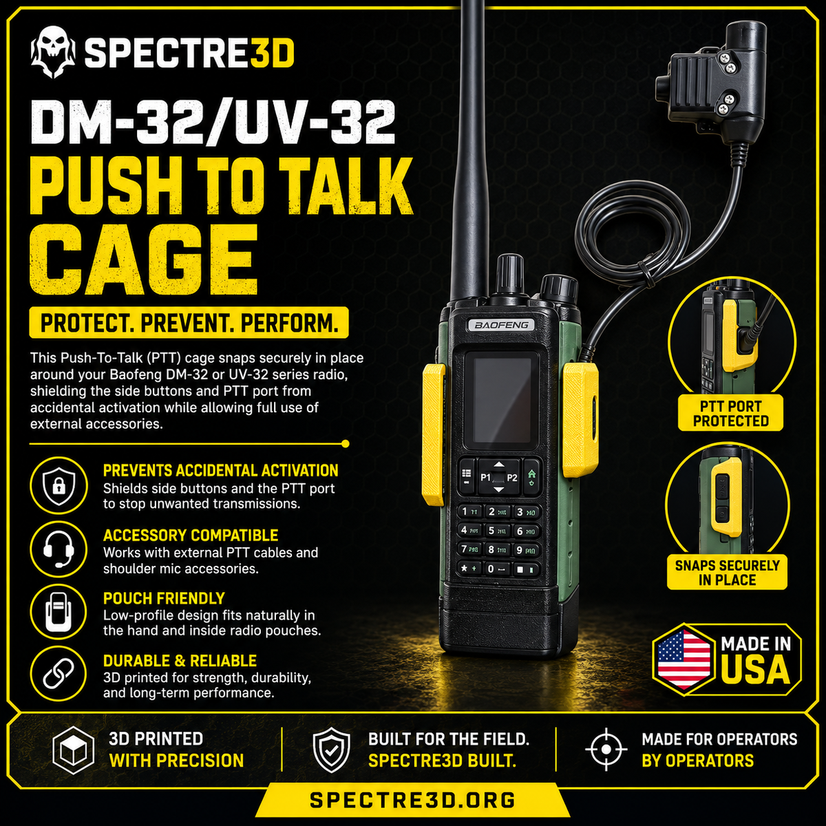 DM-32/UV-32 Push To Talk Cage