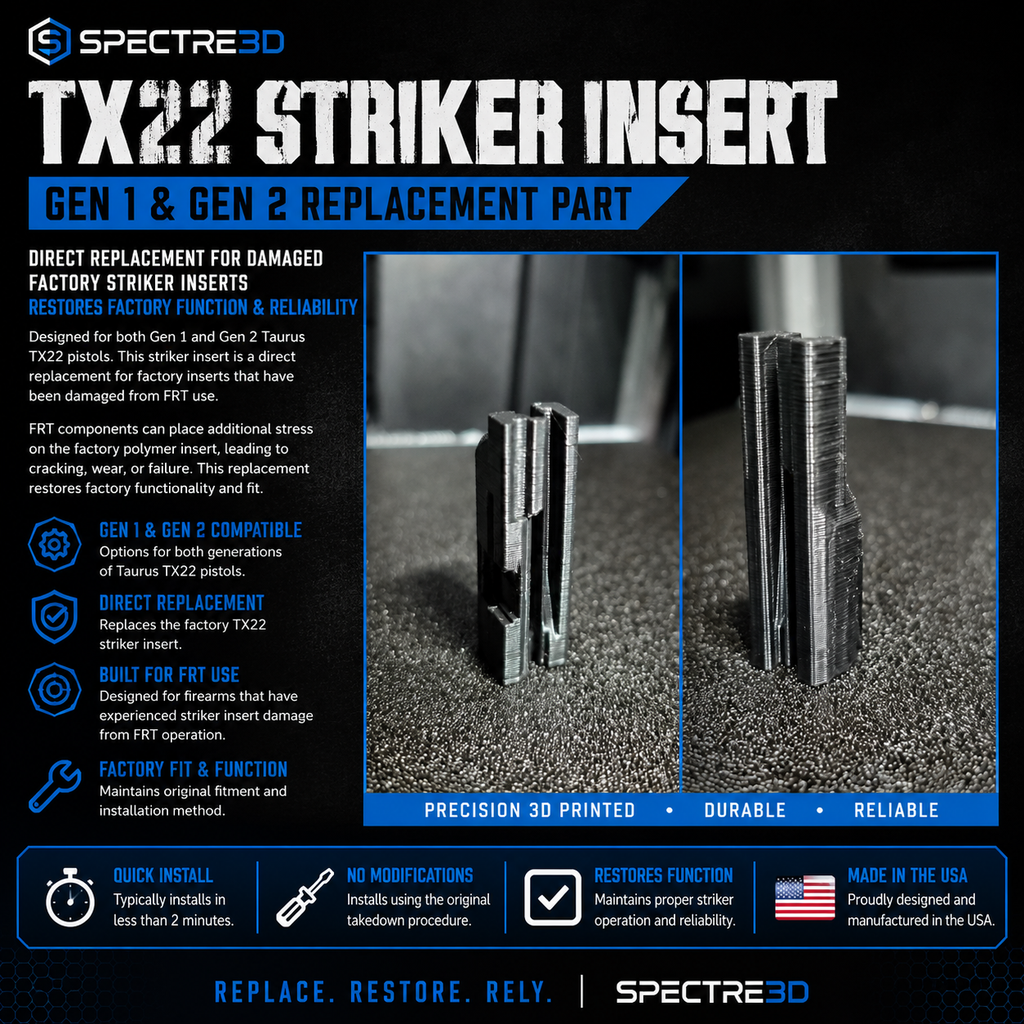 TTX2 Replacement Striker Insert- GEN1 & GEN2 Options - PA6 polymer