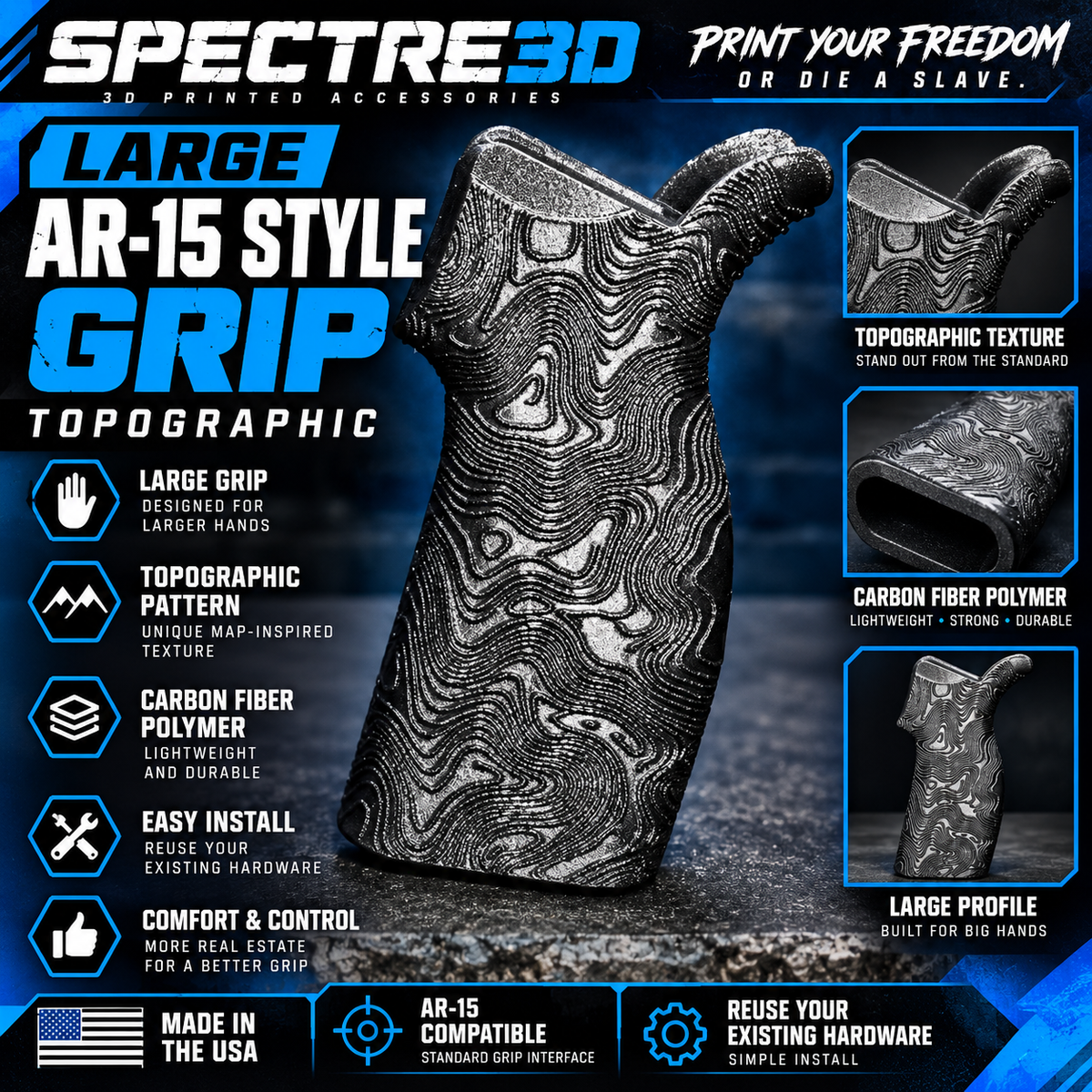 "Topographic" AR Grip